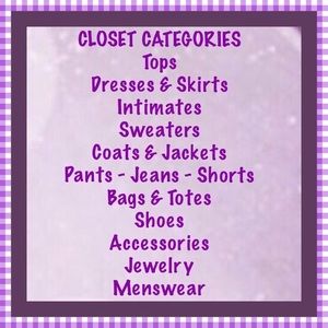 Other - Closet Categories Other - Closet Categories